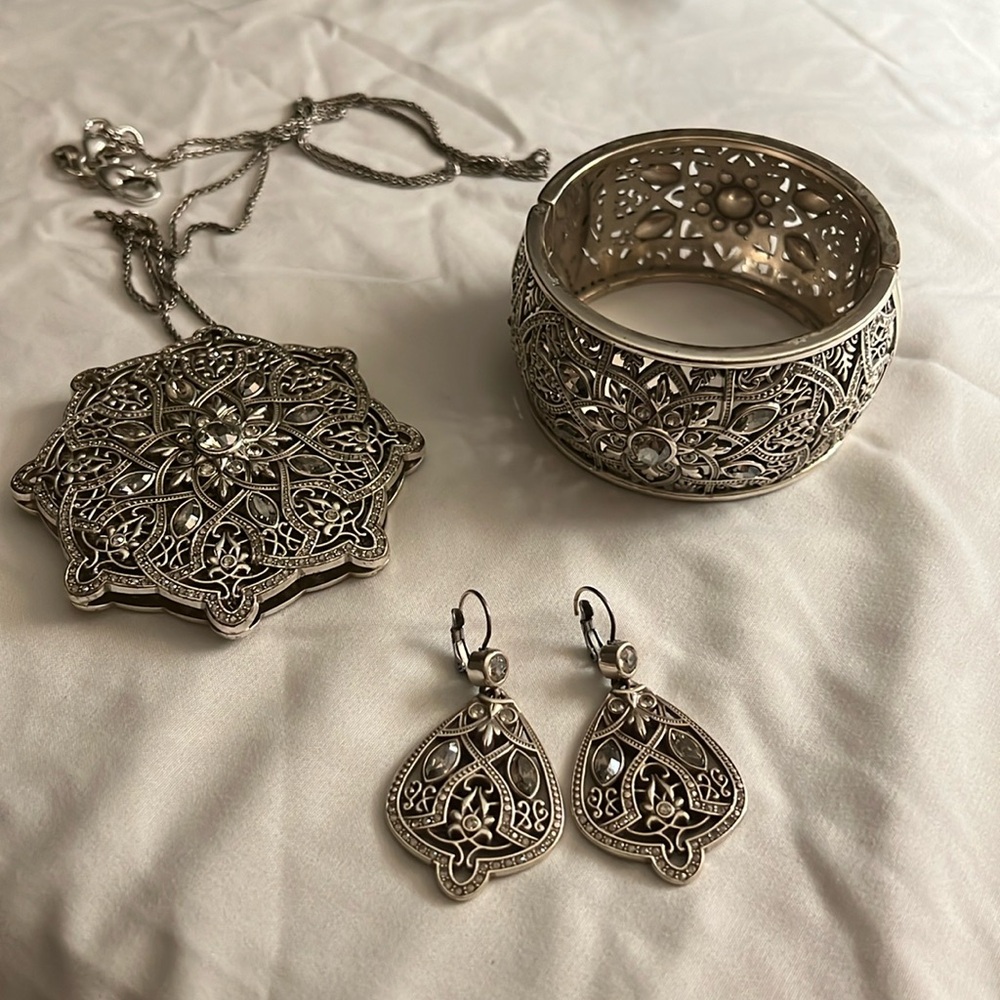 Brighton necklace, earrings and bracelet.